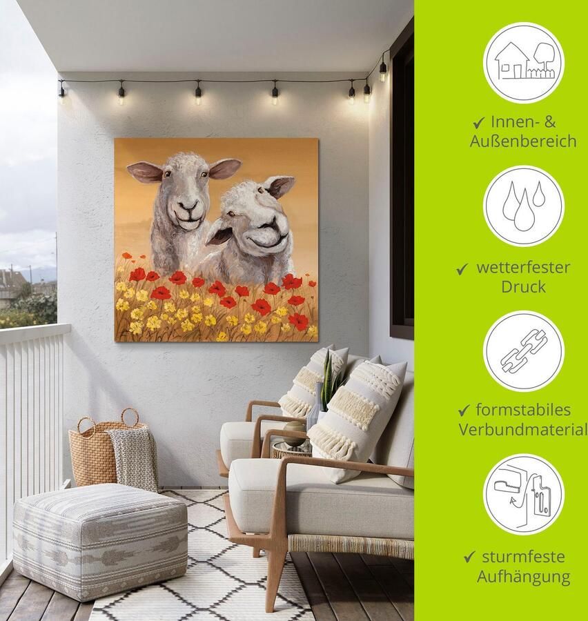 Artland Artprint Schapen als artprint van aluminium artprint voor buiten artprint op linnen poster in verschillende maten. maten - Foto 4