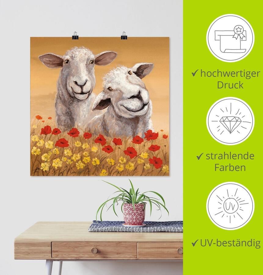 Artland Artprint Schapen als artprint van aluminium artprint voor buiten artprint op linnen poster in verschillende maten. maten - Foto 3