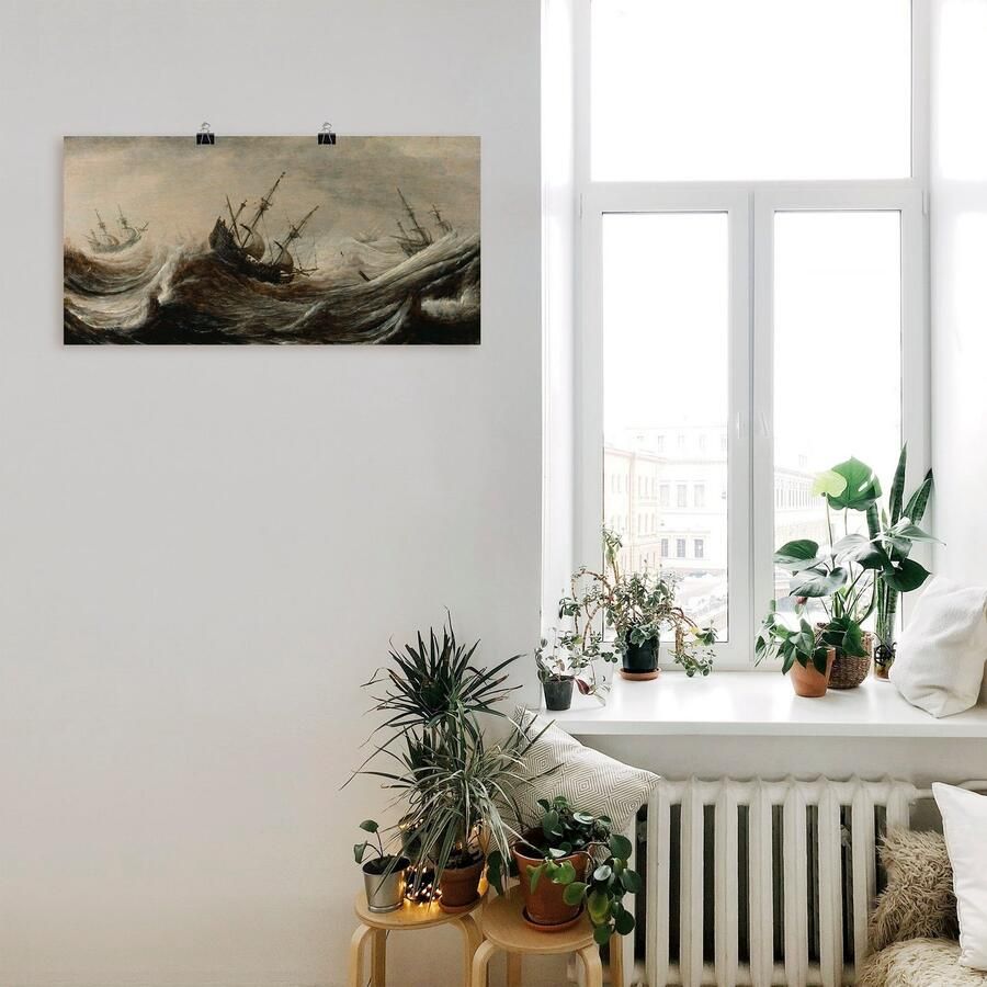 Artland Artprint Schepen op onstuimig meer. als artprint op linnen poster in verschillende formaten maten