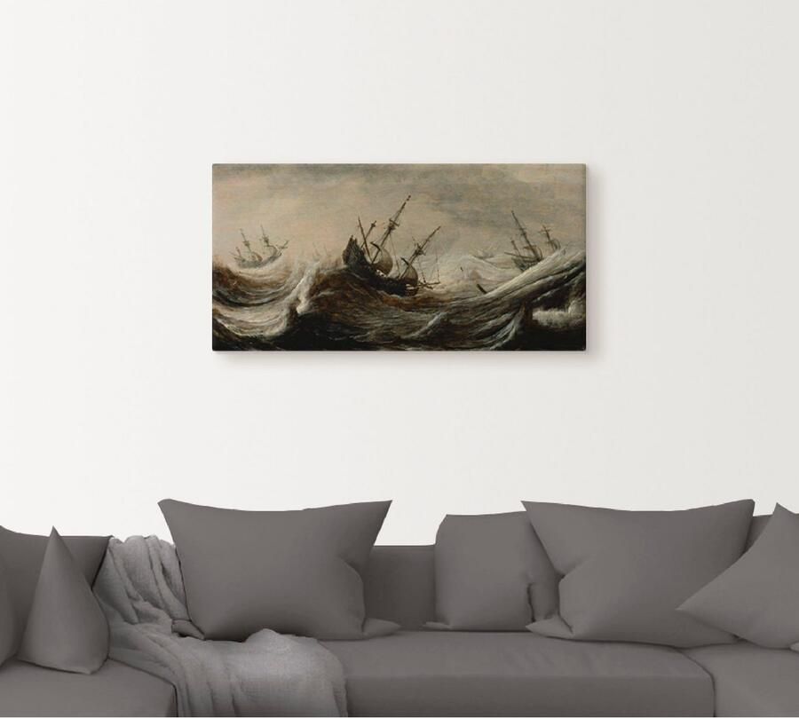 Artland Artprint Schepen op onstuimig meer. als artprint op linnen poster in verschillende formaten maten - Foto 4