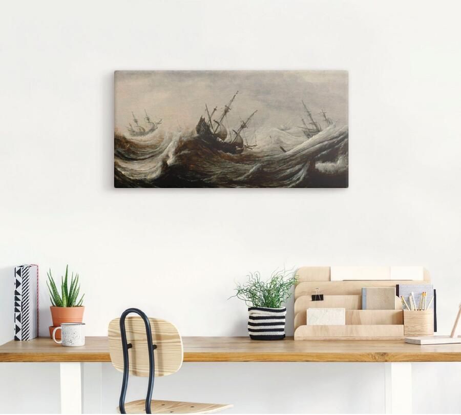 Artland Artprint Schepen op onstuimig meer. als artprint op linnen poster in verschillende formaten maten - Foto 3