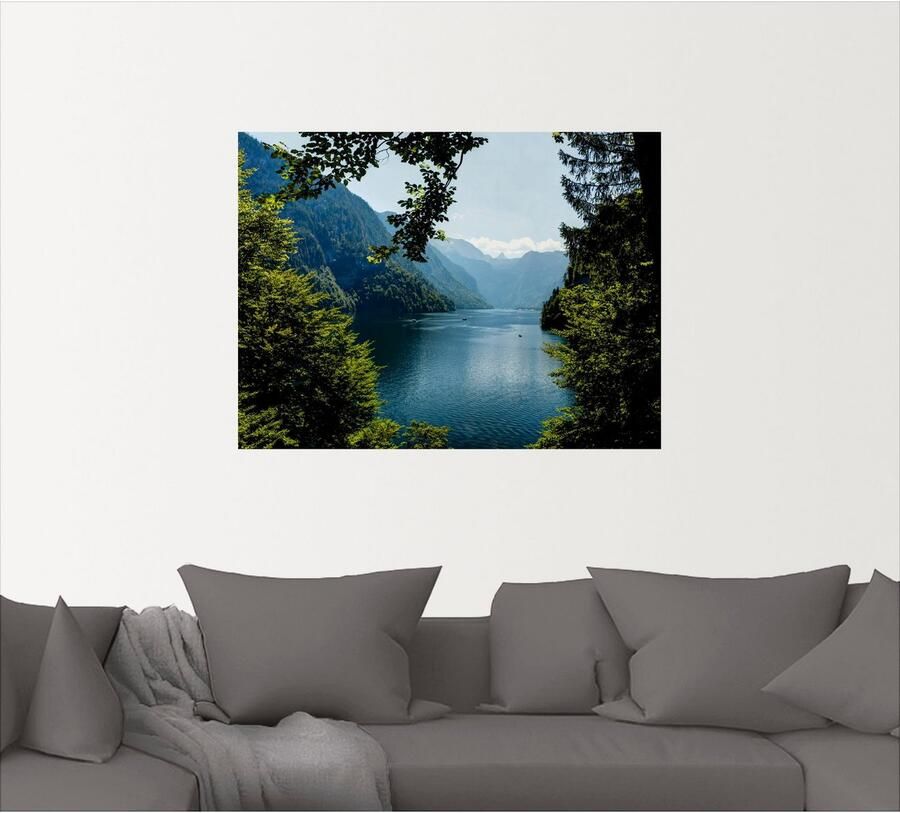 Artland Artprint Schildershoek Königssee- Alpen als artprint op linnen poster muursticker in verschillende maten - Foto 4