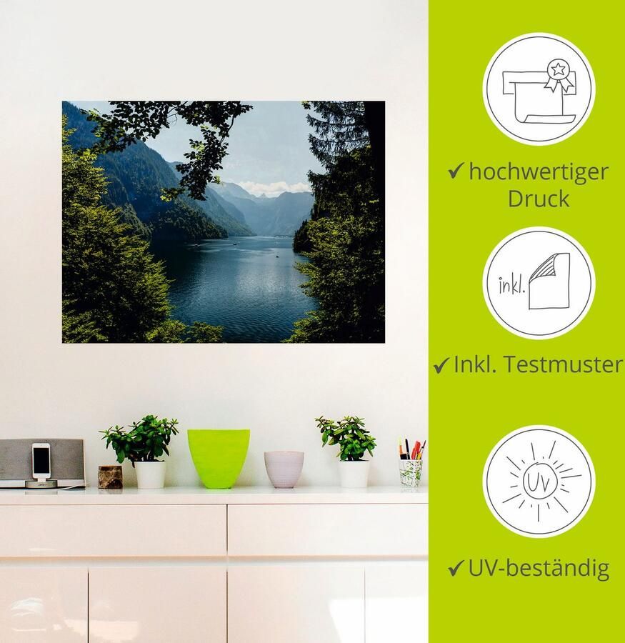 Artland Artprint Schildershoek Königssee- Alpen als artprint op linnen poster muursticker in verschillende maten - Foto 2