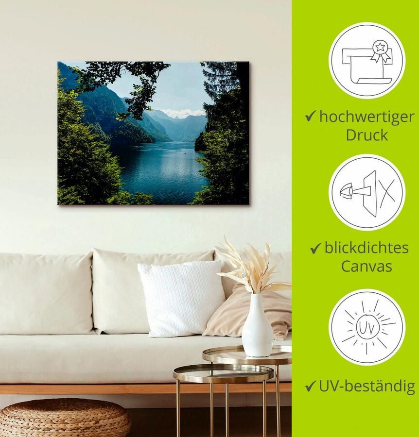 Artland Artprint Schildershoek Königssee- Alpen als artprint op linnen poster muursticker in verschillende maten - Foto 2