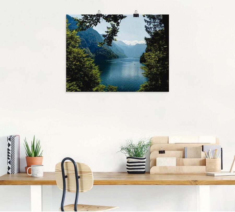 Artland Artprint Schildershoek Königssee- Alpen als artprint op linnen poster muursticker in verschillende maten - Foto 4