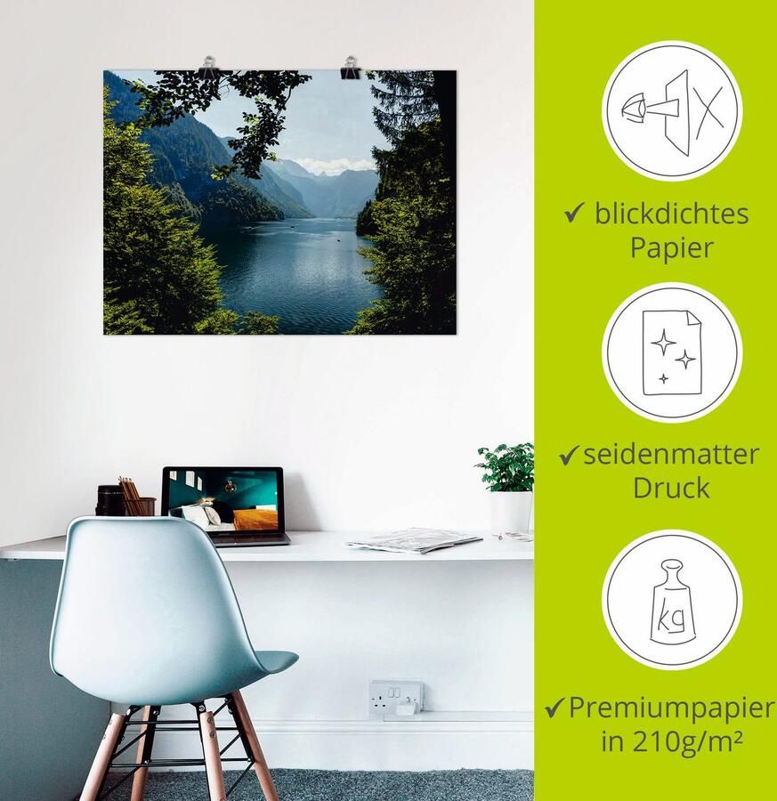 Artland Artprint Schildershoek Königssee- Alpen als artprint op linnen poster muursticker in verschillende maten - Foto 2