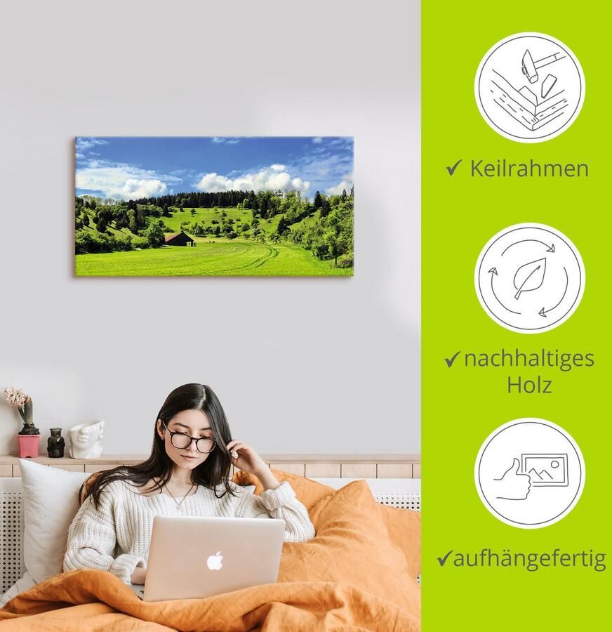 Artland Artprint Schitterend landschap in het Zwarte Woud als artprint van aluminium artprint op linnen muursticker verschillende maten - Foto 3