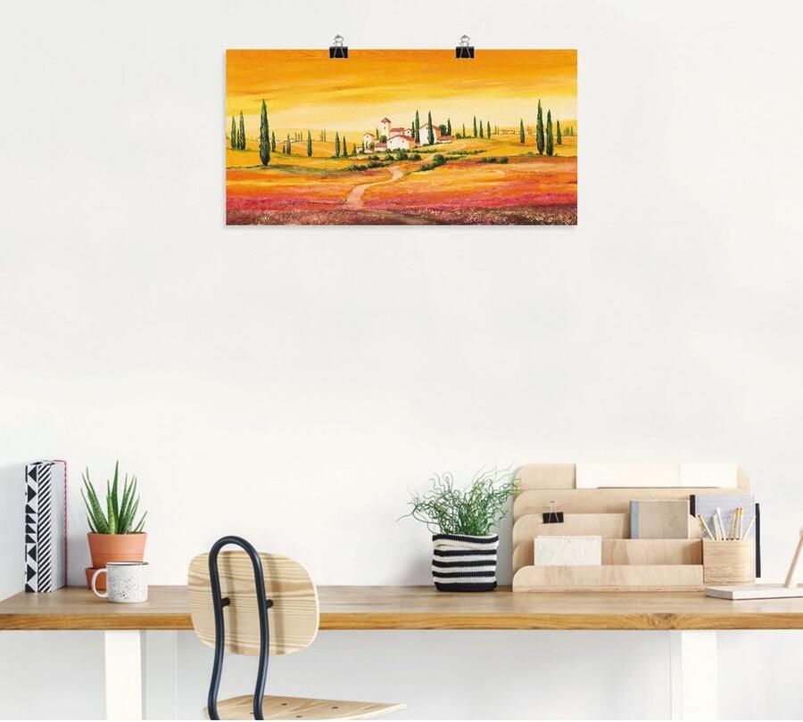 Artland Artprint Schitterend Toscaans landschap als artprint van aluminium artprint voor buiten artprint op linnen poster muursticker - Foto 6