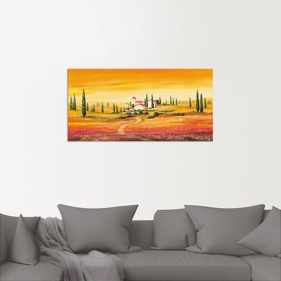 Artland Artprint Schitterend Toscaans landschap als artprint van aluminium artprint voor buiten artprint op linnen poster muursticker