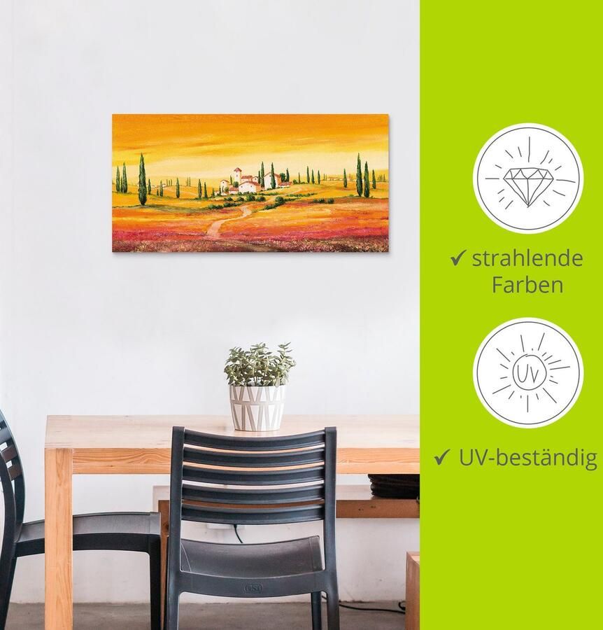 Artland Artprint Schitterend Toscaans landschap als artprint van aluminium artprint voor buiten artprint op linnen poster muursticker - Foto 3