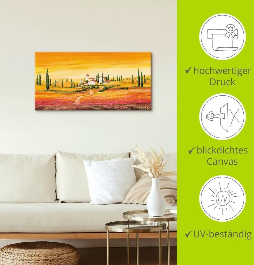 Artland Artprint Schitterend Toscaans landschap als artprint van aluminium artprint voor buiten artprint op linnen poster muursticker - Foto 3