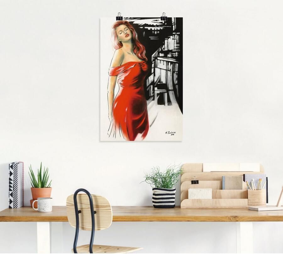 Artland Poster Schoonheid in rode jurk - Foto 4