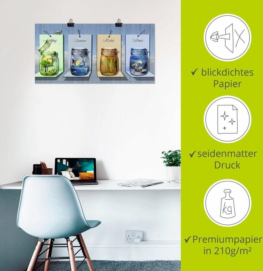 Artland Artprint Seizoenen in glazen als artprint op linnen poster muursticker in verschillende maten - Foto 2