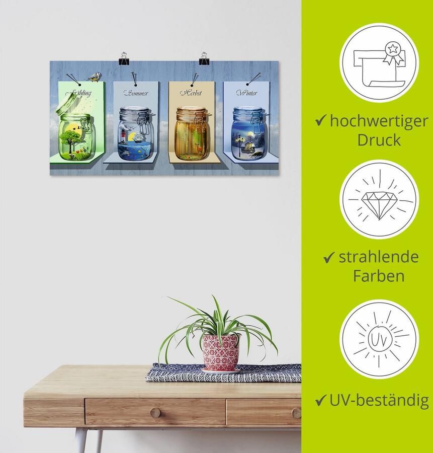 Artland Artprint Seizoenen in glazen als artprint op linnen poster muursticker in verschillende maten - Foto 3