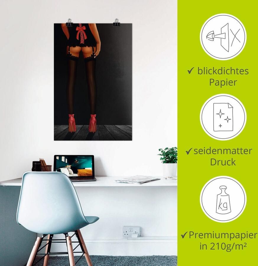 Artland Artprint Sexy benen in highheels als artprint van aluminium artprint voor buiten artprint op linnen poster in verschillende maten. maten - Foto 3