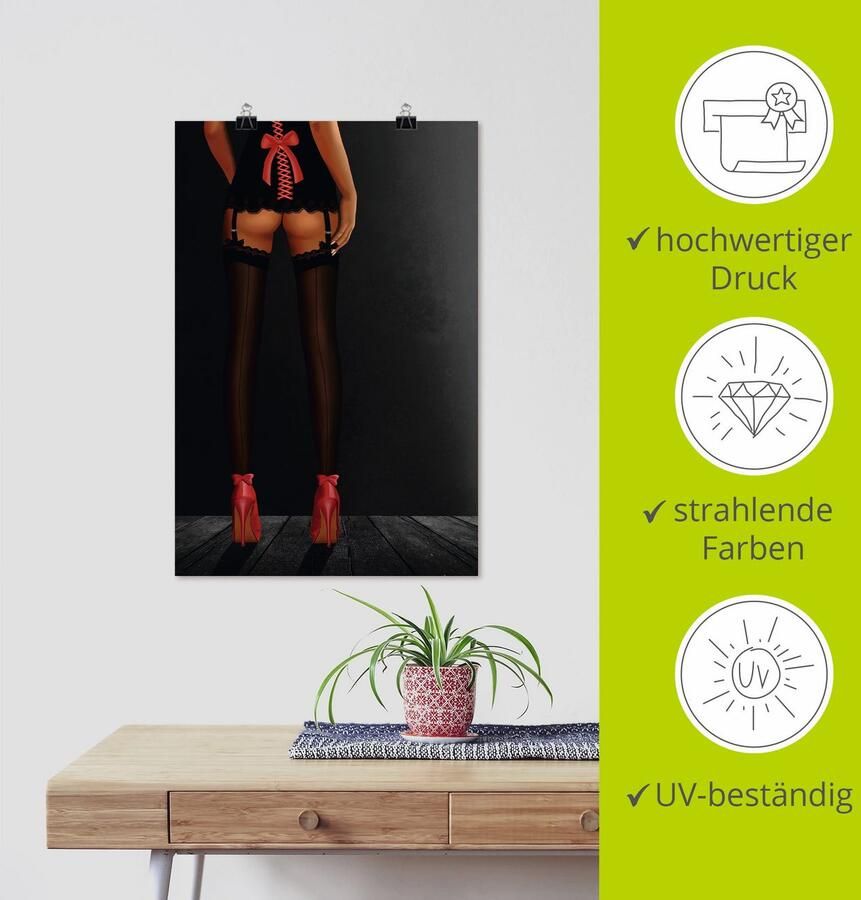 Artland Artprint Sexy benen in highheels als artprint van aluminium artprint voor buiten artprint op linnen poster in verschillende maten. maten - Foto 4