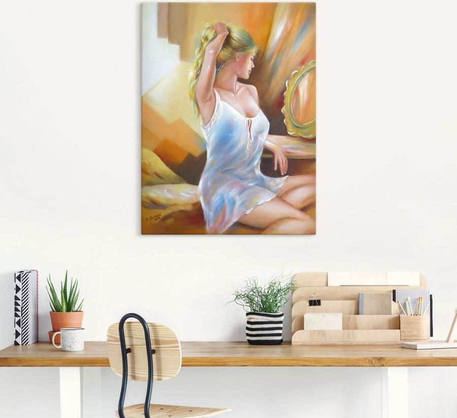 Artland Artprint Sexy vrouw voor de spiegel als artprint op linnen poster in verschillende formaten maten - Foto 4