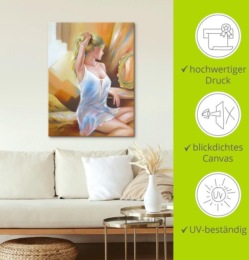 Artland Artprint Sexy vrouw voor de spiegel als artprint op linnen poster in verschillende formaten maten - Foto 3