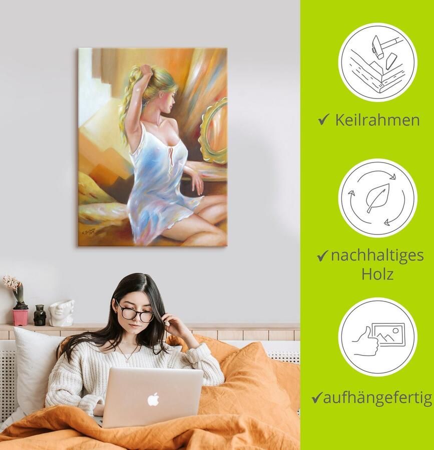 Artland Artprint Sexy vrouw voor de spiegel als artprint op linnen poster in verschillende formaten maten - Foto 2