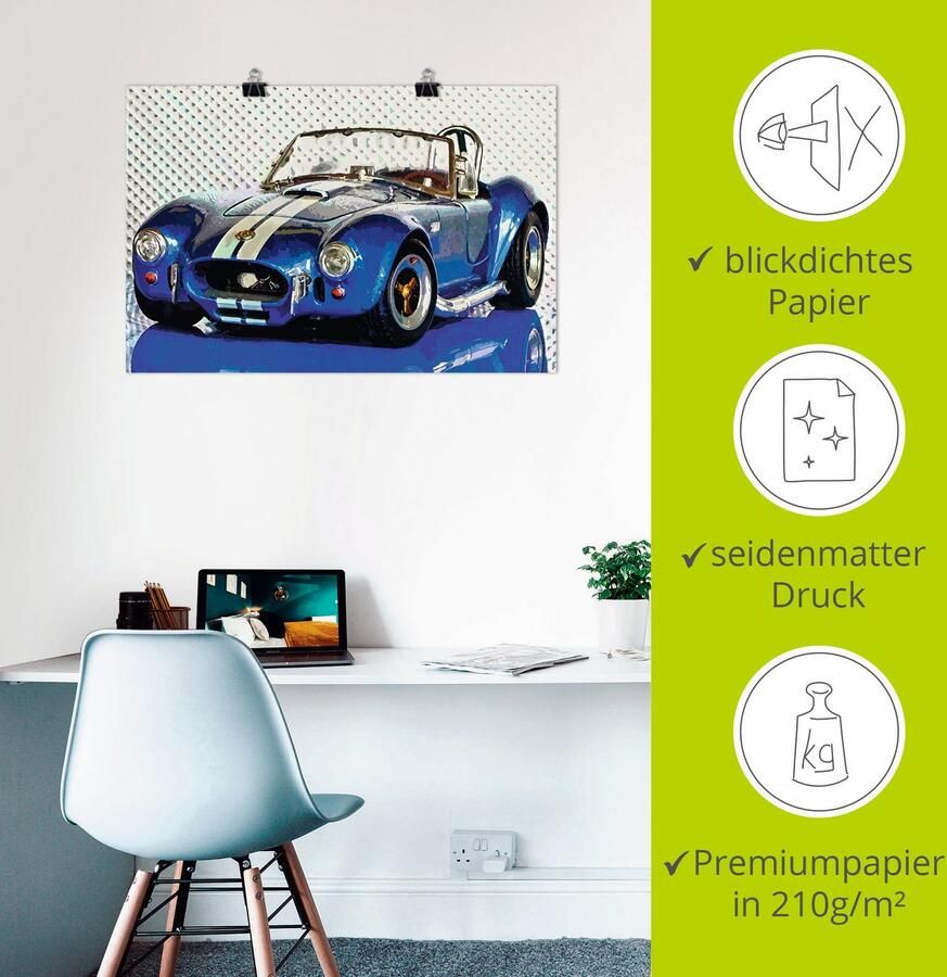 Artland Poster Shelby Cobra blauw - Foto 3