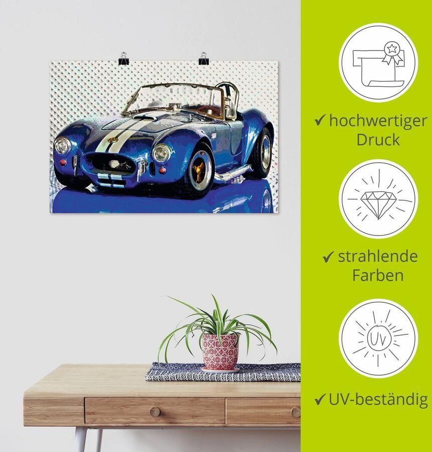 Artland Poster Shelby Cobra blauw - Foto 4