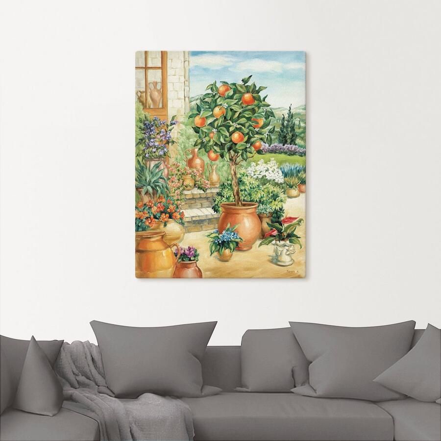 Artland Artprint Sinaasappelboompje in de tuin als artprint van aluminium artprint voor buiten artprint op linnen poster muursticker