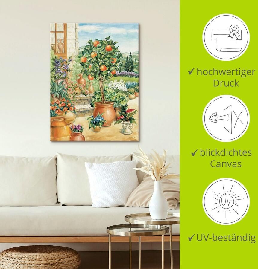 Artland Artprint Sinaasappelboompje in de tuin als artprint van aluminium artprint voor buiten artprint op linnen poster muursticker - Foto 3