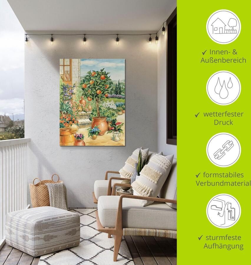 Artland Artprint Sinaasappelboompje in de tuin als artprint van aluminium artprint voor buiten artprint op linnen poster muursticker - Foto 4