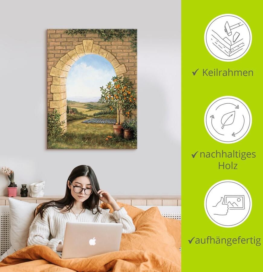 Artland Artprint Sinaasappelboompje voor de boog als artprint van aluminium artprint voor buiten artprint op linnen poster muursticker - Foto 3