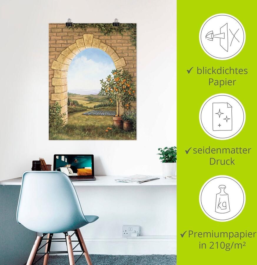 Artland Artprint Sinaasappelboompje voor de boog als artprint van aluminium artprint voor buiten artprint op linnen poster muursticker - Foto 3