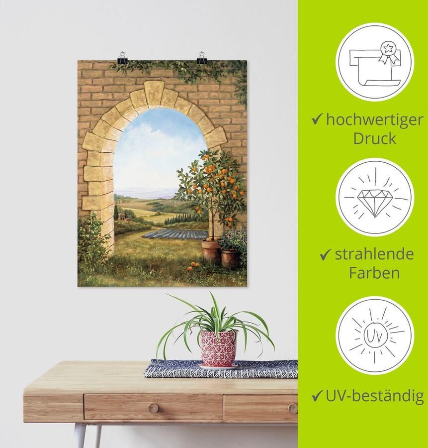 Artland Artprint Sinaasappelboompje voor de boog als artprint van aluminium artprint voor buiten artprint op linnen poster muursticker - Foto 4