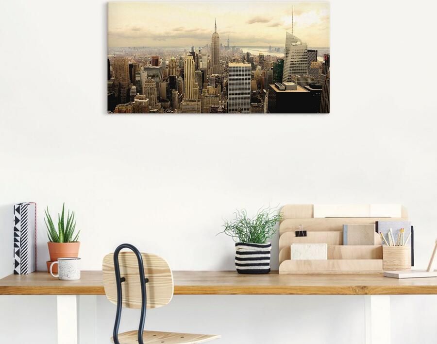 Artland Artprint Skyline Manhattan New York als artprint van aluminium artprint voor buiten artprint op linnen poster muursticker - Foto 5