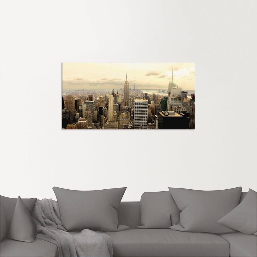 Artland Artprint Skyline Manhattan New York als artprint van aluminium artprint voor buiten artprint op linnen poster muursticker - Foto 2