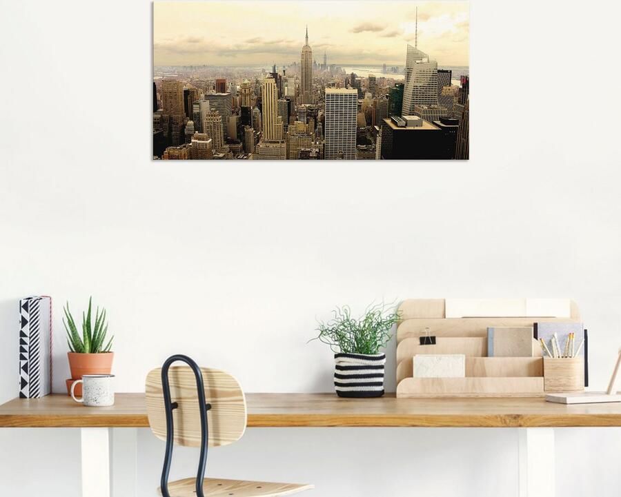 Artland Artprint Skyline Manhattan New York als artprint van aluminium artprint voor buiten artprint op linnen poster muursticker - Foto 4