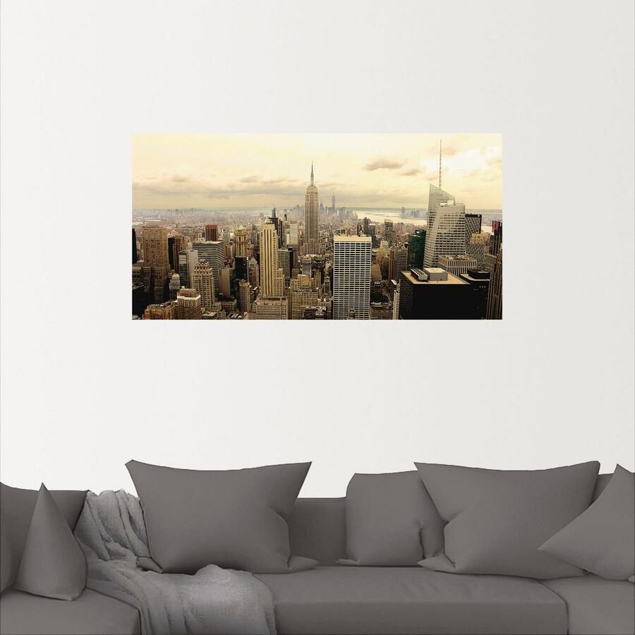 Artland Artprint Skyline Manhattan New York als artprint van aluminium artprint voor buiten artprint op linnen poster muursticker - Foto 2
