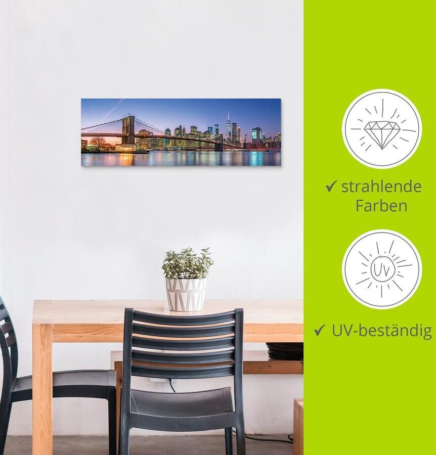 Artland Artprint Skyline New York City als artprint van aluminium artprint voor buiten artprint op linnen poster muursticker - Foto 3