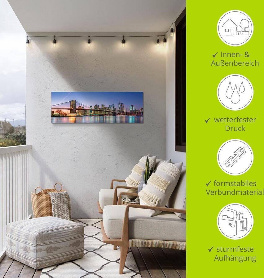 Artland Artprint Skyline New York City als artprint van aluminium artprint voor buiten artprint op linnen poster muursticker - Foto 5
