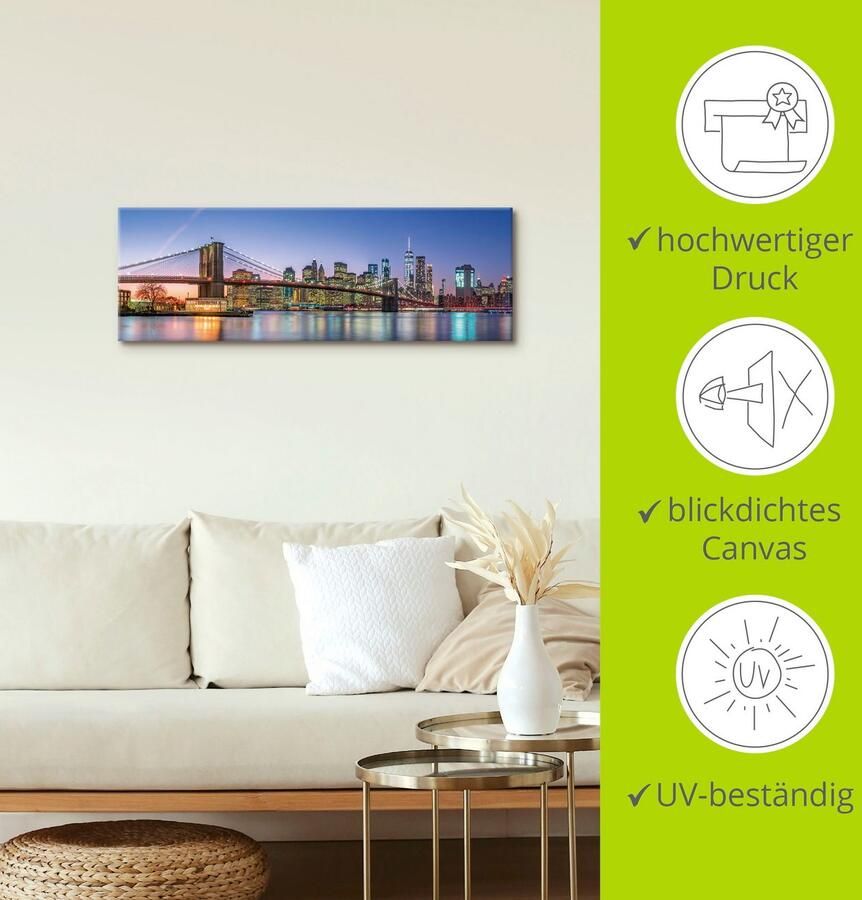 Artland Artprint Skyline New York City als artprint van aluminium artprint voor buiten artprint op linnen poster muursticker - Foto 2