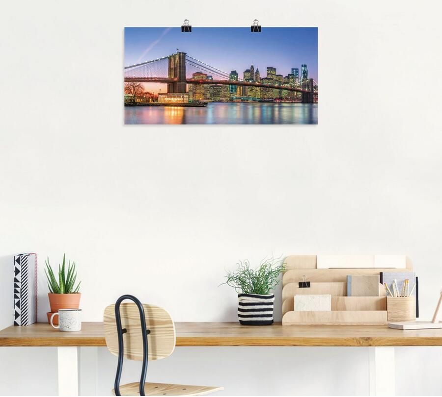 Artland Artprint Skyline New York City als artprint van aluminium artprint voor buiten artprint op linnen poster muursticker - Foto 5