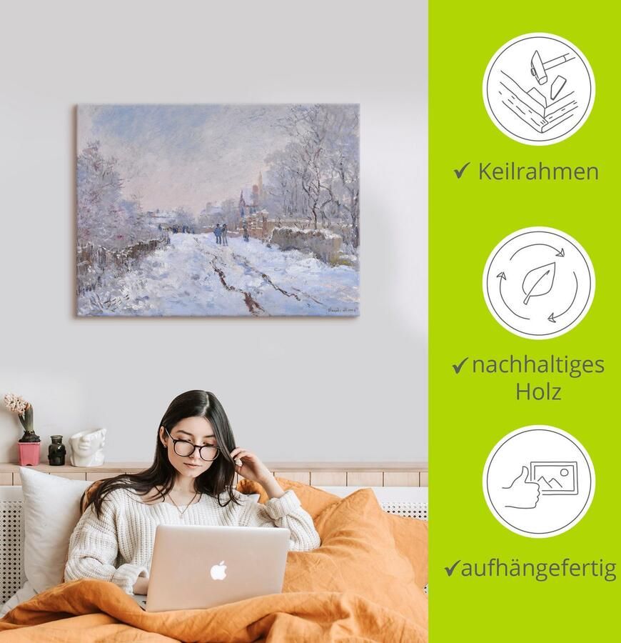 Artland Artprint Sneeuw in Argenteuil. als artprint op linnen poster in verschillende formaten maten - Foto 2