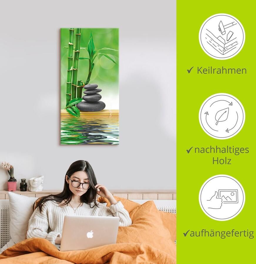 Artland Artprint Spa concept zen basaltstenen als artprint op linnen poster muursticker in verschillende maten - Foto 2