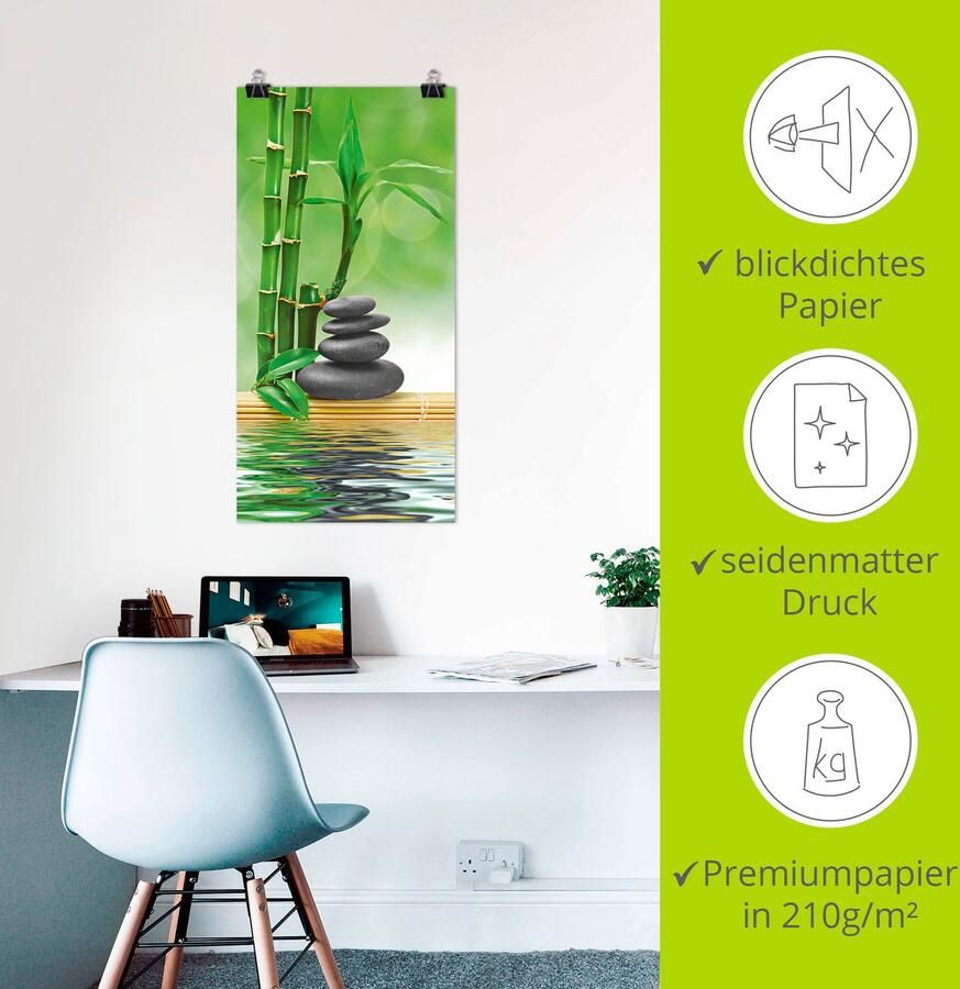 Artland Artprint Spa concept zen basaltstenen als artprint op linnen poster muursticker in verschillende maten - Foto 3