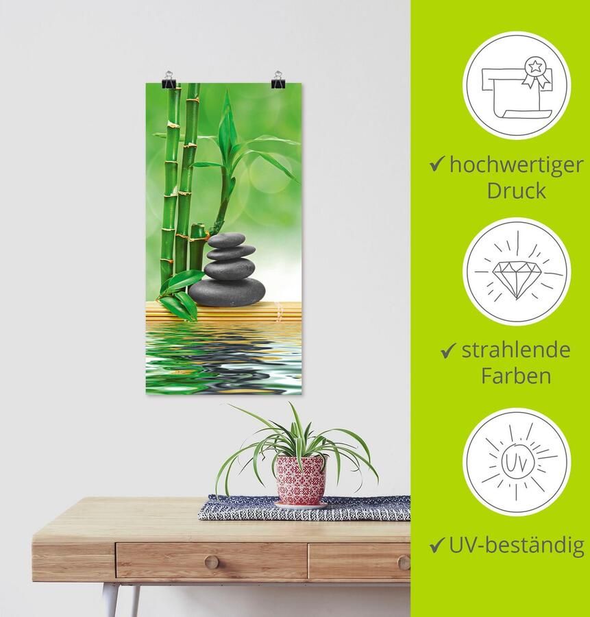 Artland Artprint Spa concept zen basaltstenen als artprint op linnen poster muursticker in verschillende maten - Foto 4