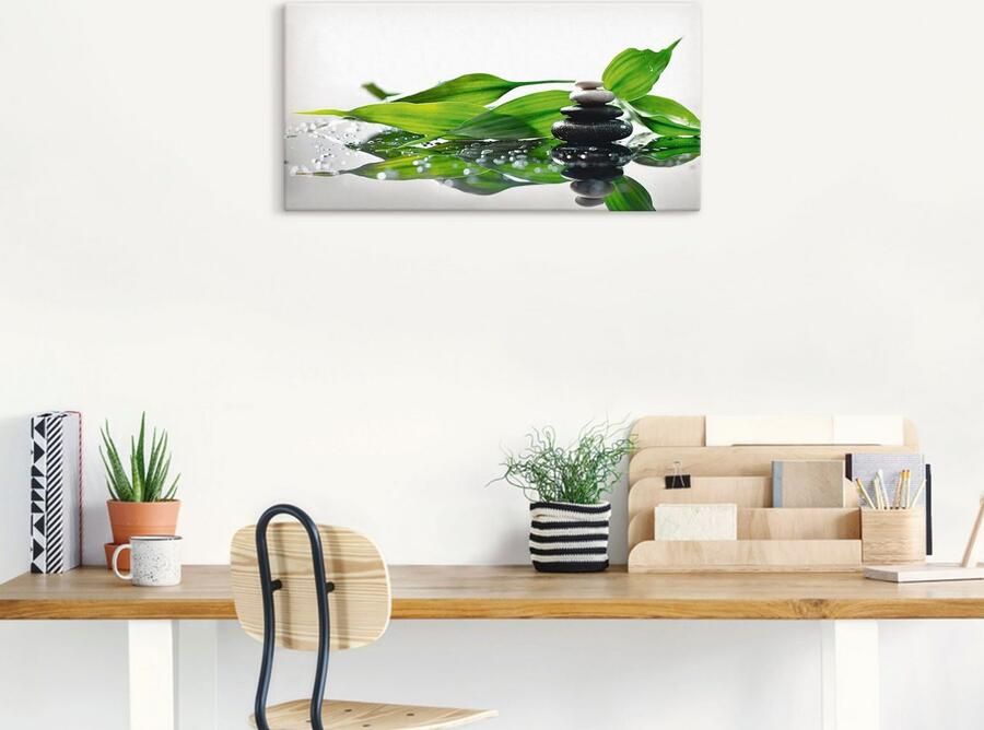 Artland Artprint op linnen Spa met stenen en bamboe