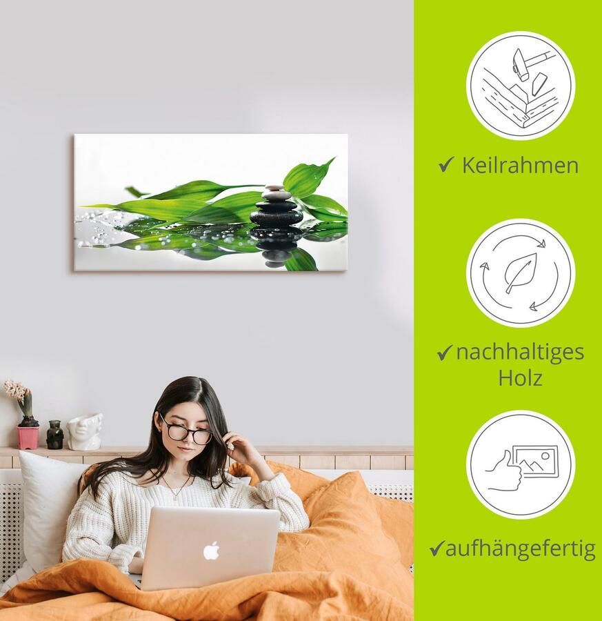 Artland Artprint Spa met stenen en bamboe als artprint van aluminium artprint voor buiten artprint op linnen in verschillende maten - Foto 2