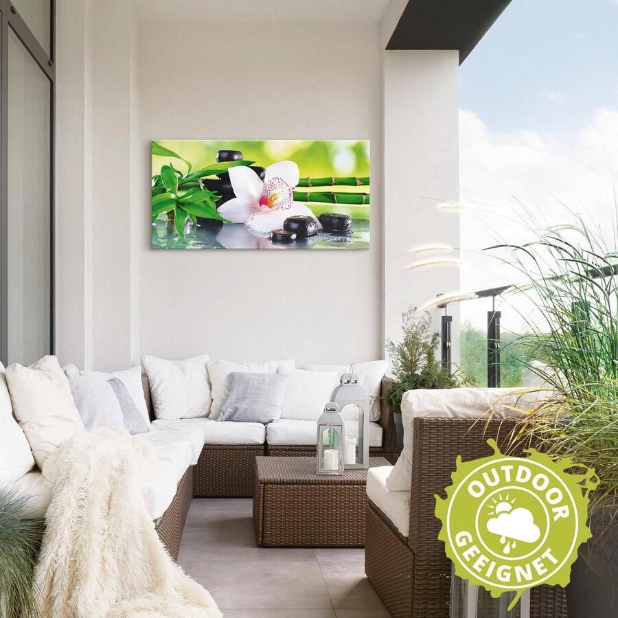 Artland Artprint Spa stenen bamboe takjes orchidee als artprint van aluminium artprint voor buiten artprint op linnen poster muursticker - Foto 2