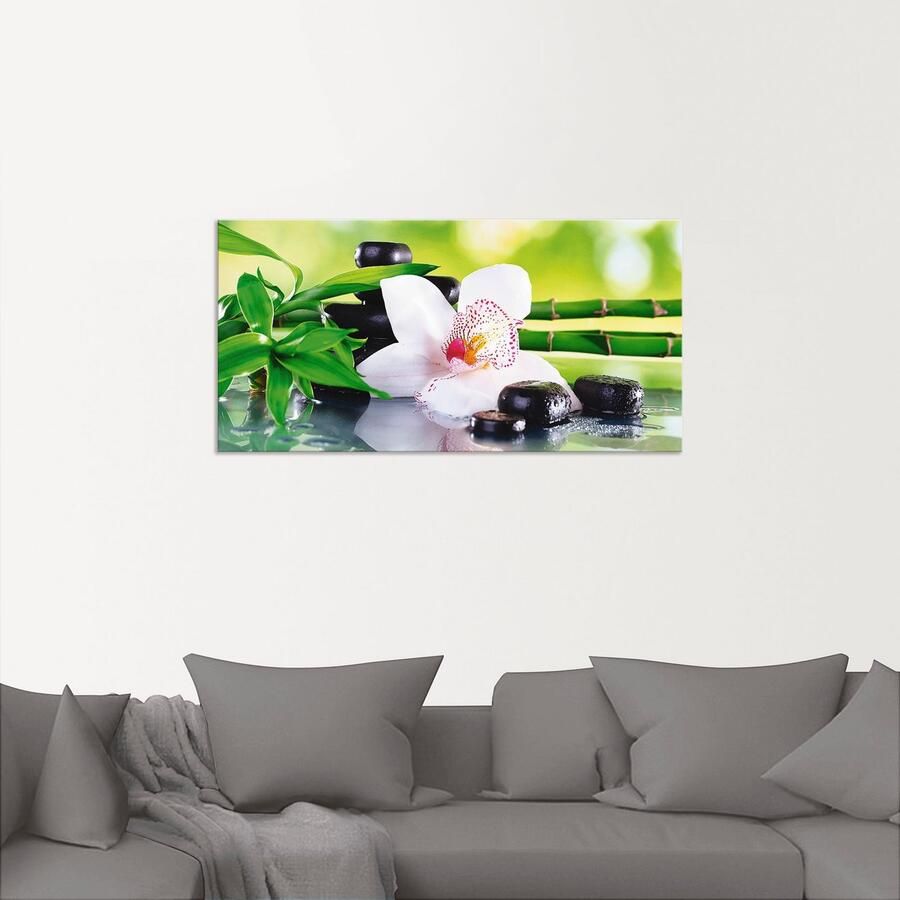 Artland Artprint Spa stenen bamboe takjes orchidee als artprint van aluminium artprint voor buiten artprint op linnen poster muursticker - Foto 3