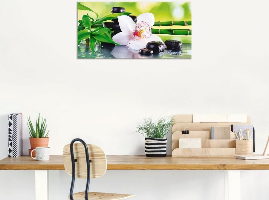 Artland Artprint Spa stenen bamboe takjes orchidee als artprint van aluminium artprint voor buiten artprint op linnen poster muursticker - Foto 7