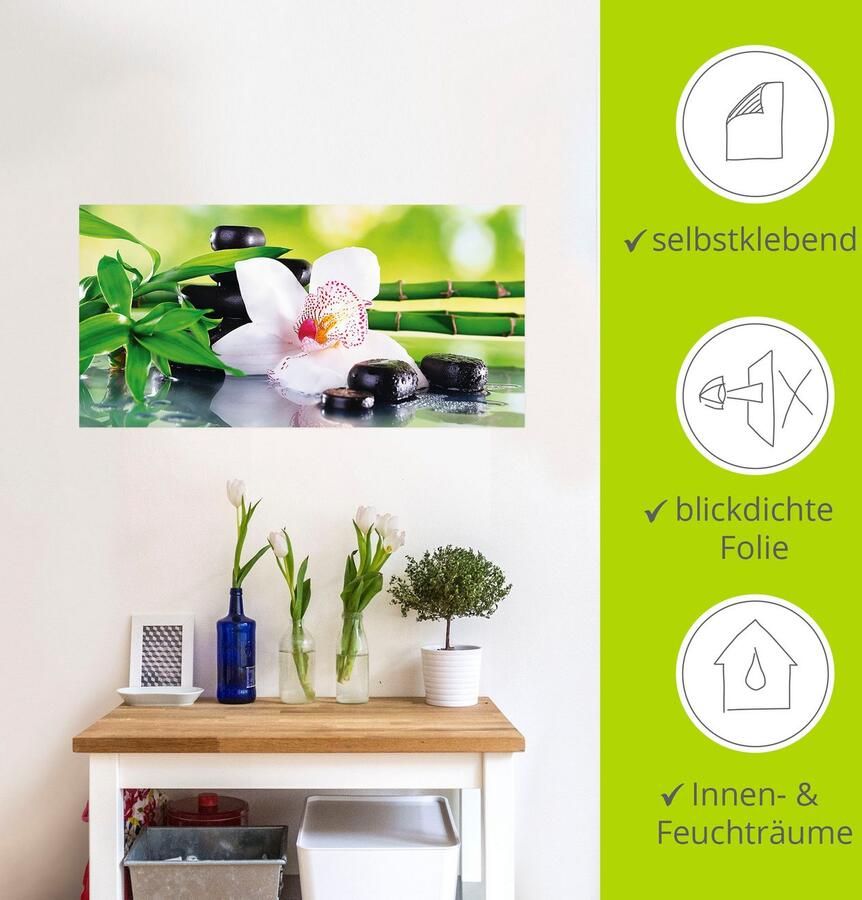 Artland Artprint Spa stenen bamboe takjes orchidee als artprint van aluminium artprint voor buiten artprint op linnen poster muursticker - Foto 4