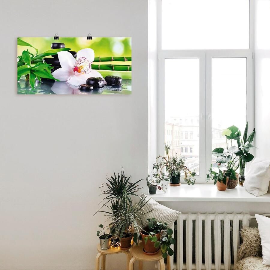 Artland Artprint Spa stenen bamboe takjes orchidee als artprint van aluminium artprint voor buiten artprint op linnen poster muursticker - Foto 2